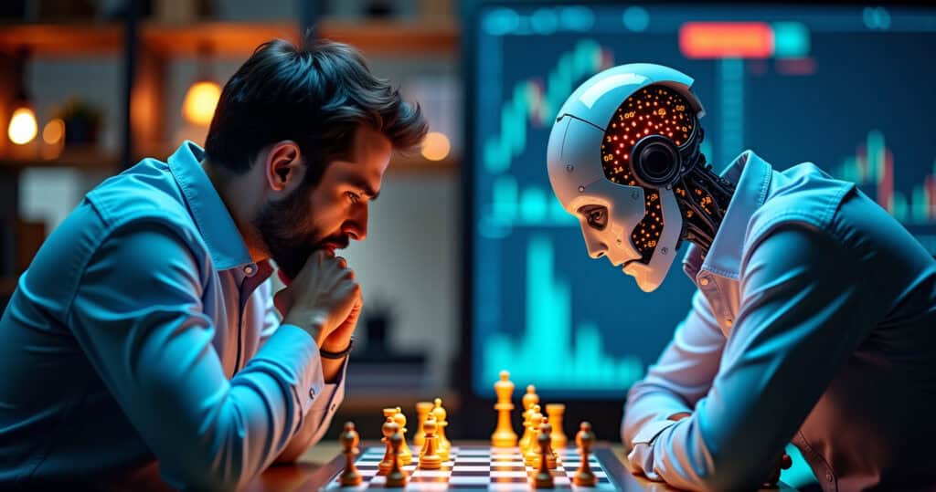 Human intuition versus AI's precise analysis in stock picking.