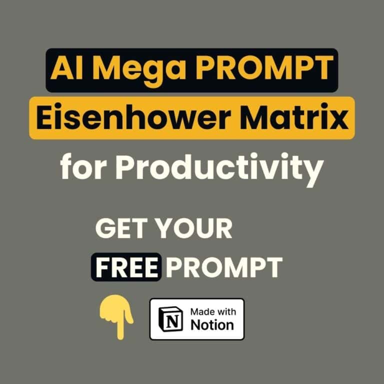 Text with Product Description for AI Prompt Eisenhower Matrix