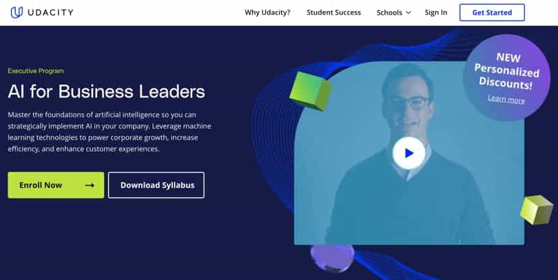 Image Best Artificial Intelligence Courses Online - AI For Business Leaders, Udacity