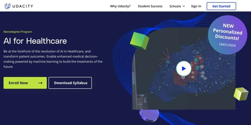 Image Best Artificial Intelligence Courses Online - AI For Healthcare, Udacity