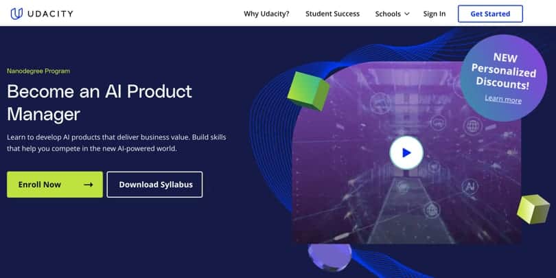 Image Best Artificial Intelligence Courses Online - Become an AI Product Manager, Udacity