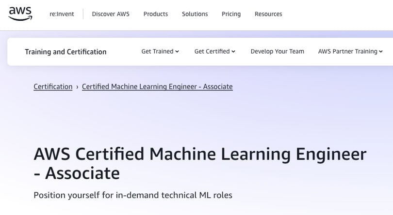 course interface with details about AWS Certified Machine Learning Engineer Associate