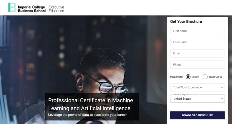 Image Professional Certificate in Machine Learning + AI, Imperial College Business School, Emeritus