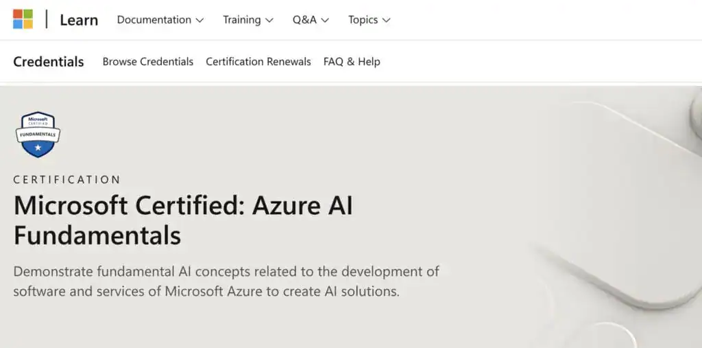 course sign-up interface of microsoft-azure-ai-fundamentals