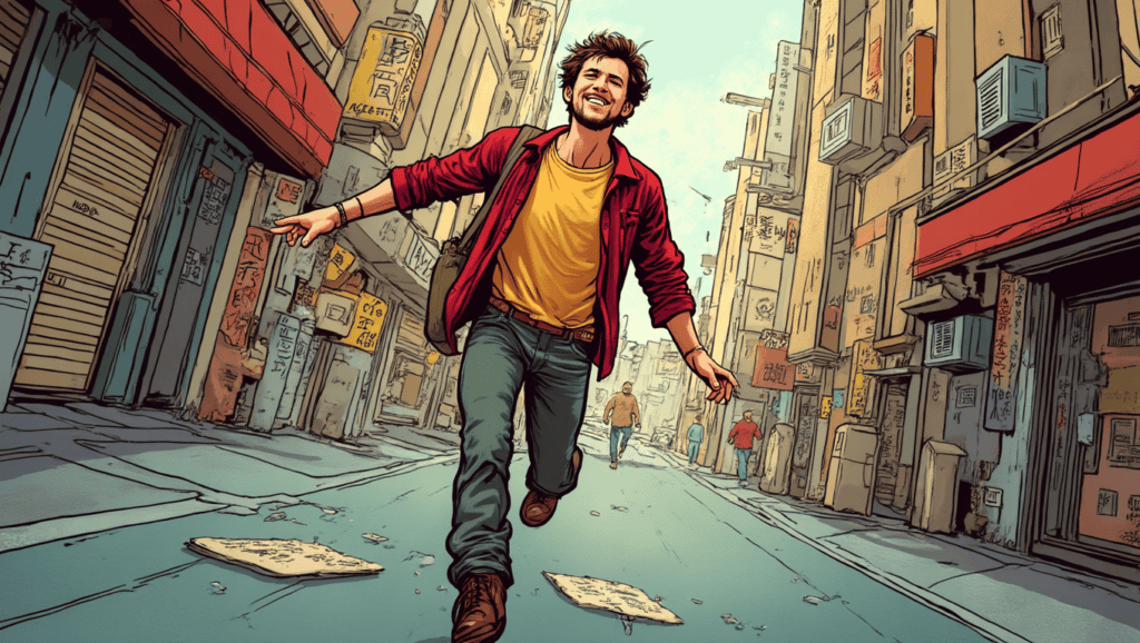 a person running through the streets taking next steps in their journey