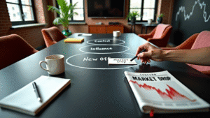 visualizing the concept of the sphere of influence. a table with three circles