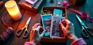 a table with a beautifully crafted box full of items as gift ideas - ai newsletter