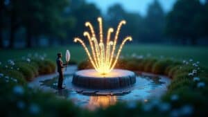a fountain sparkling and generating ideas for new content - ai newsletter